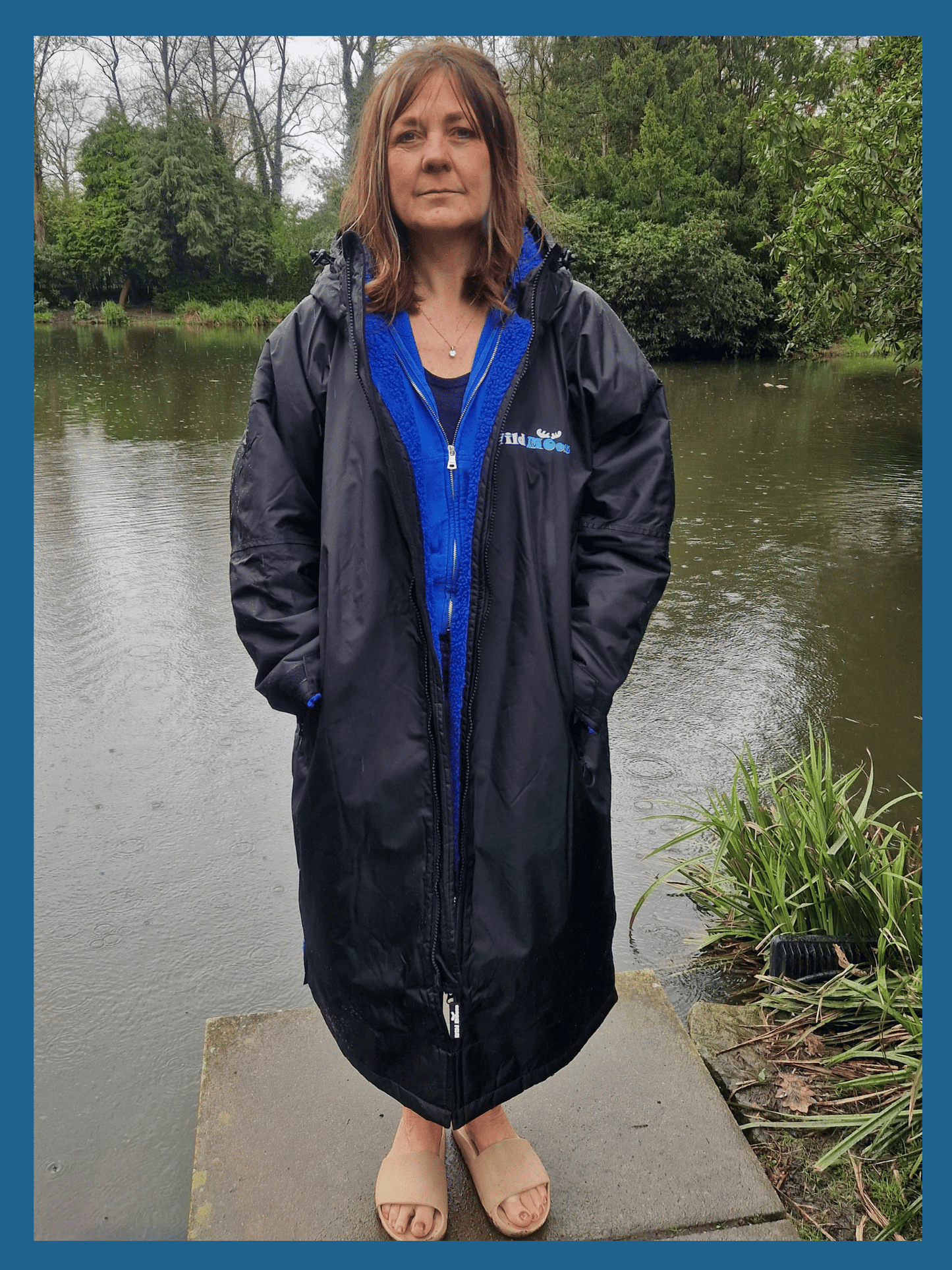 Electric Moose Eco - long sleeve changing robe - black/electric blue