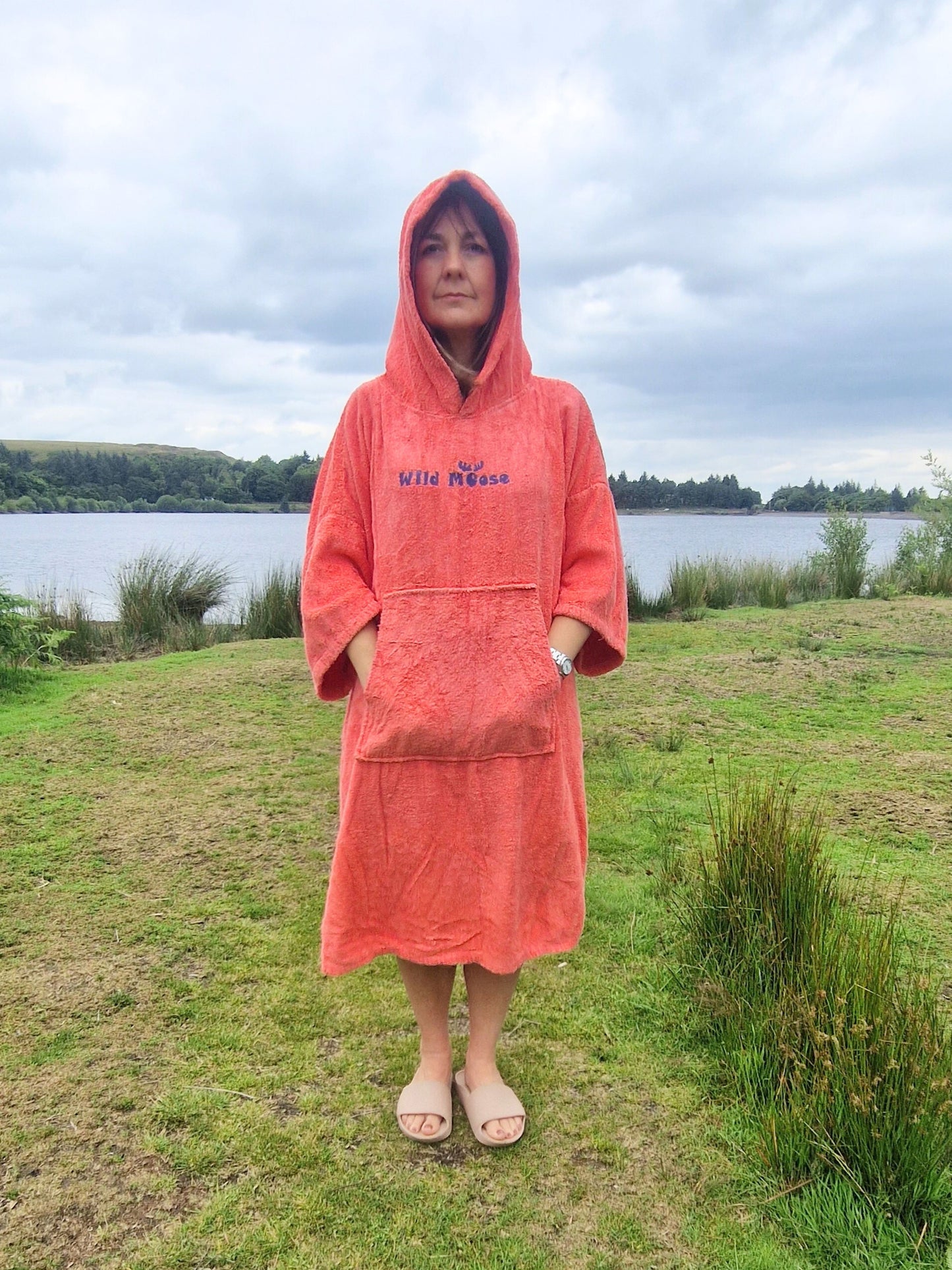 Silly Salmon - bamboo/cotton poncho towel