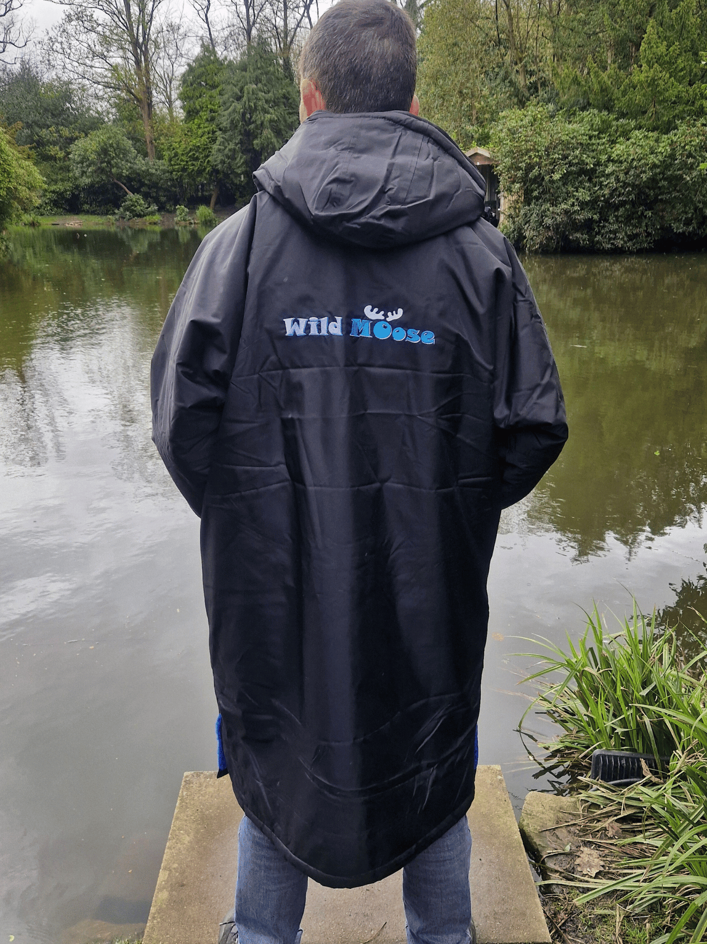 Electric Moose Eco - long sleeve changing robe - black/electric blue