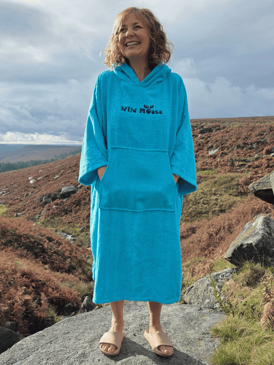 Blue Whale - bamboo/cotton poncho towel