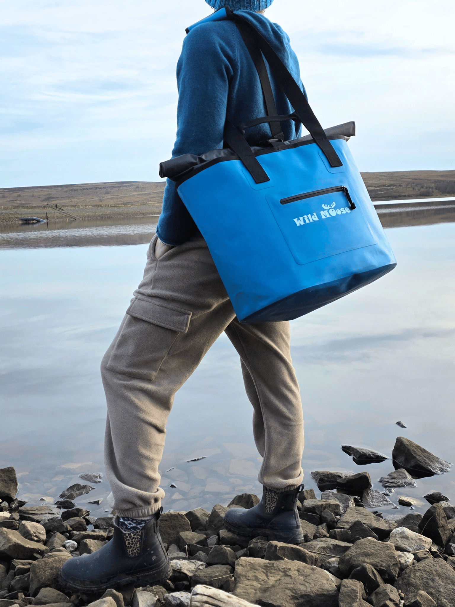 Teal Waterproof Tote Bag | Roll Top & Roomy - Wild Moose