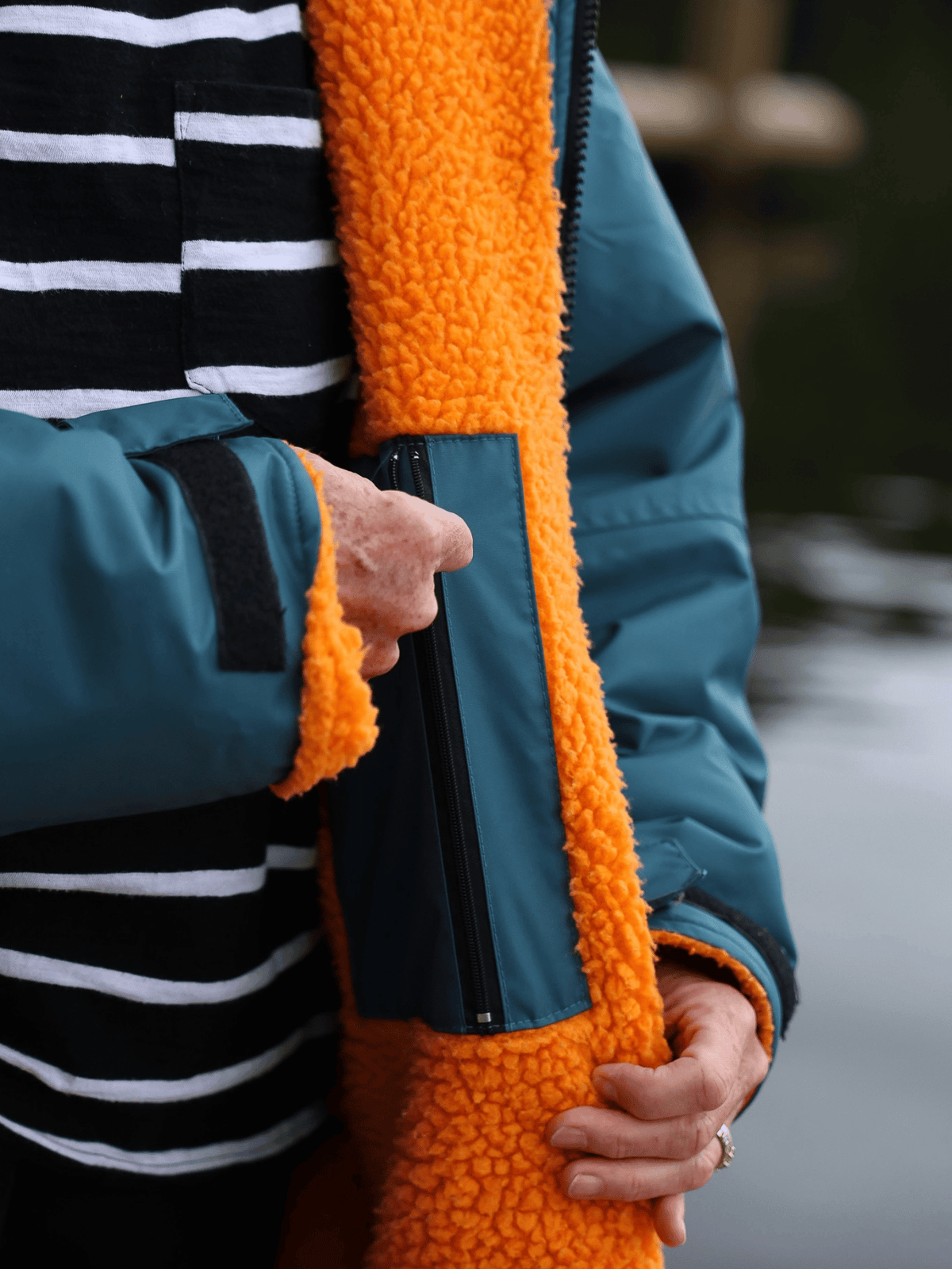 Steel Blue / Vibrant Orange Changing Robe