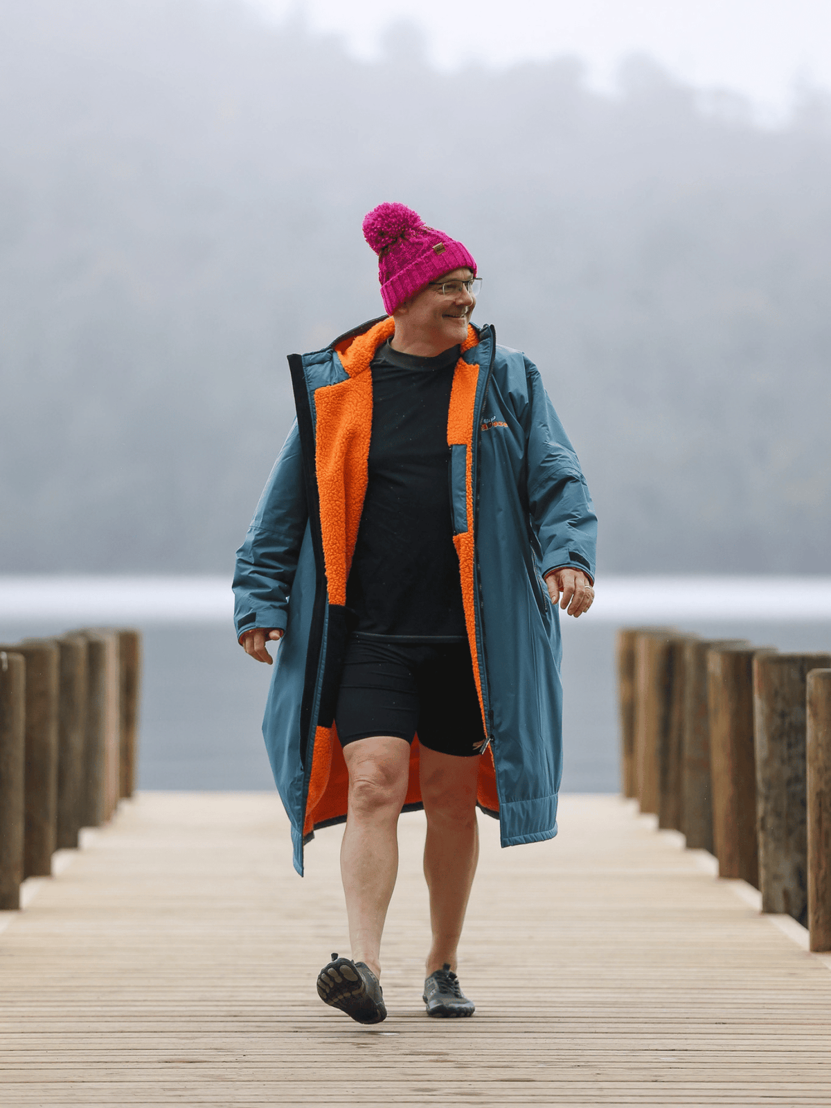 Steel Blue / Vibrant Orange Changing Robe