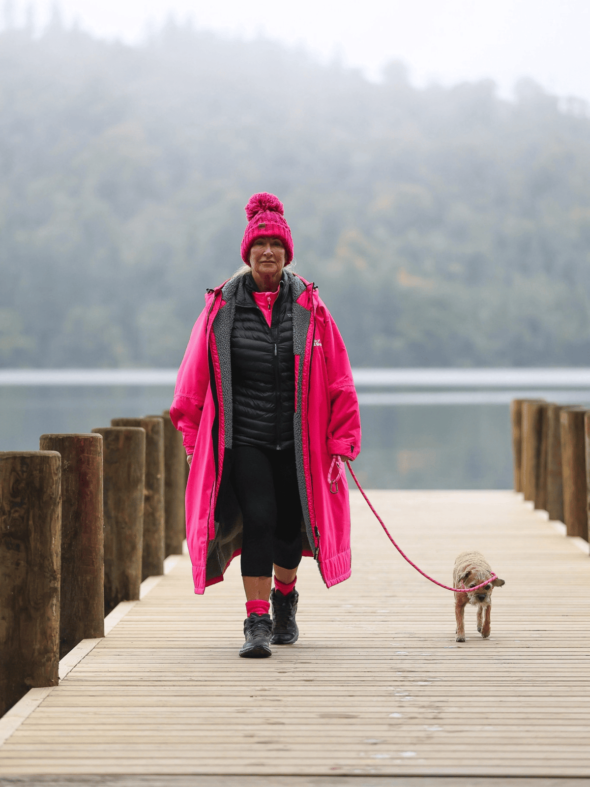 Vivid Pink / Dark Grey Changing Robe