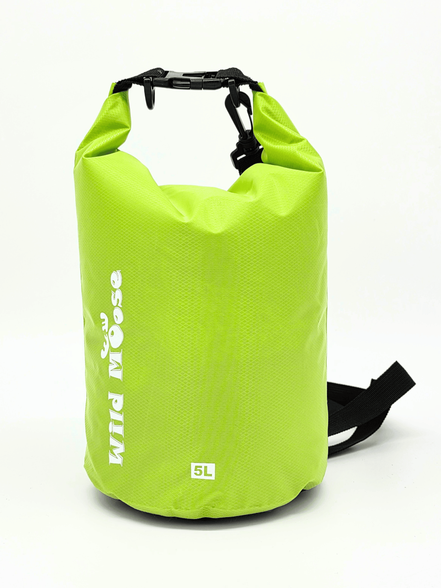 neon green 5L dry bag on white background