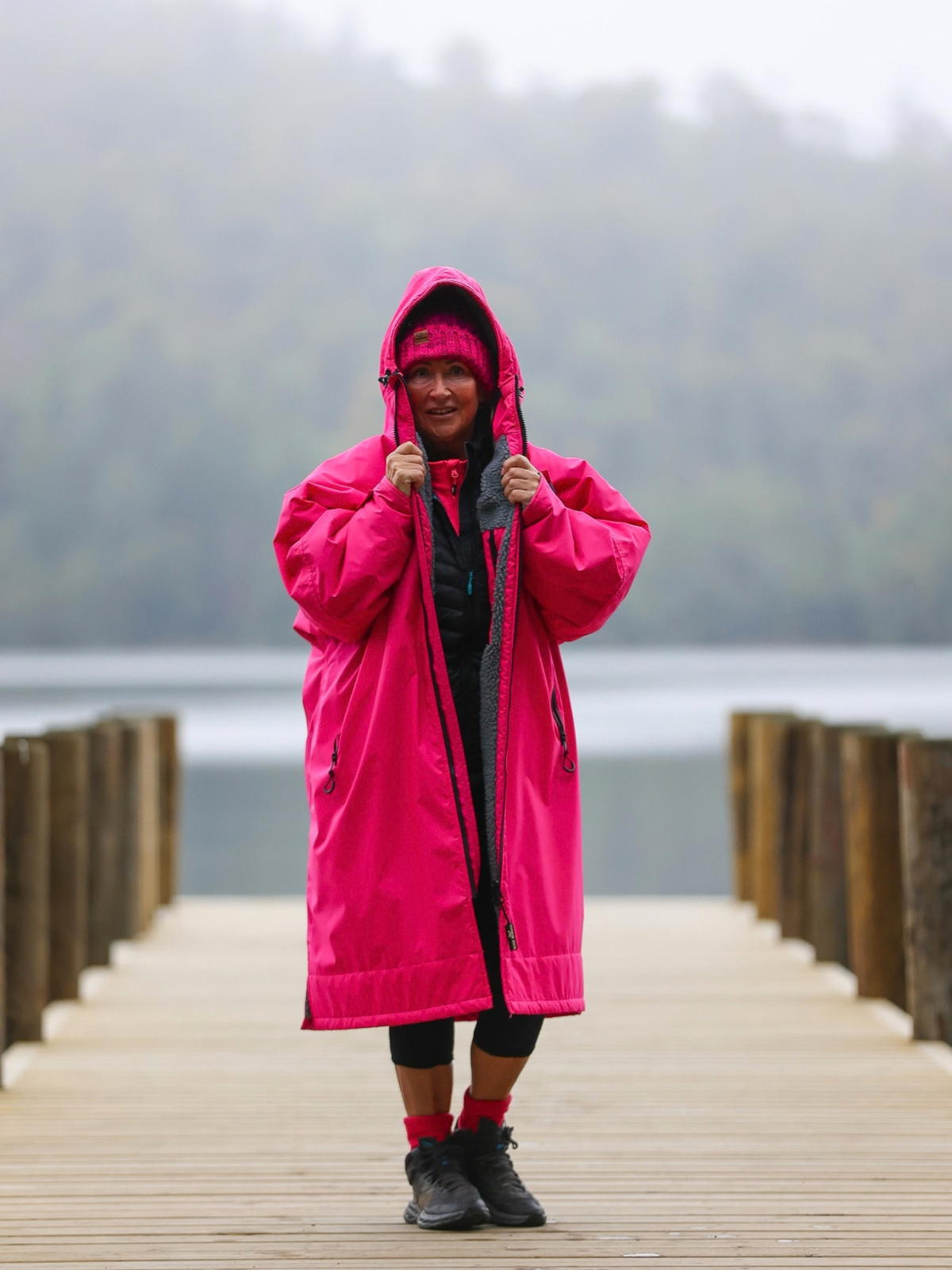 Vivid Pink / Dark Grey Changing Robe