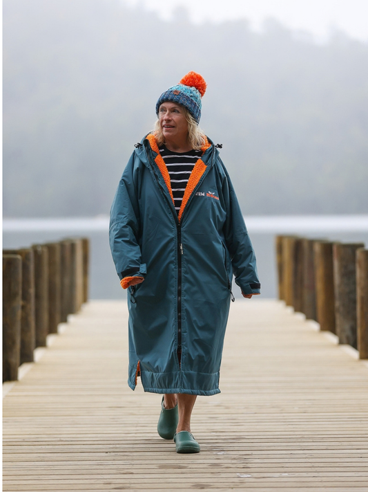 Steel Blue / Vibrant Orange Changing Robe