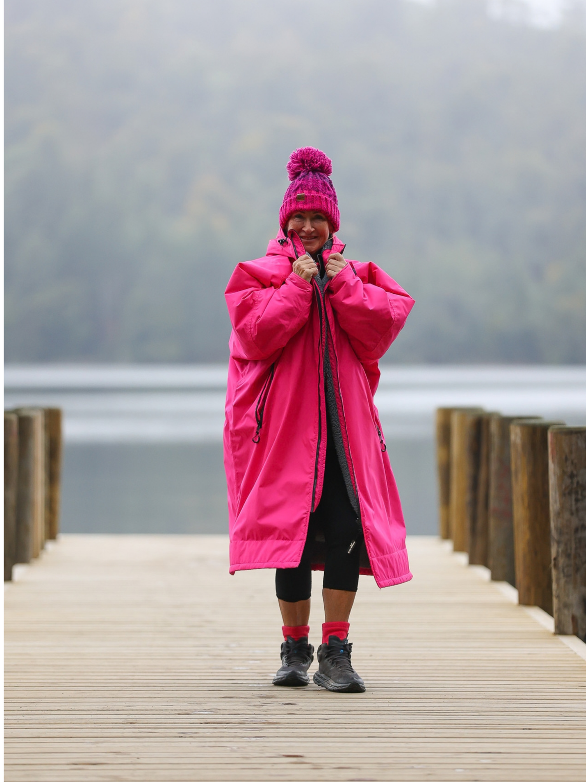 Vivid Pink / Dark Grey Changing Robe