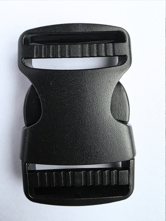 Black, plastic side release buckle 