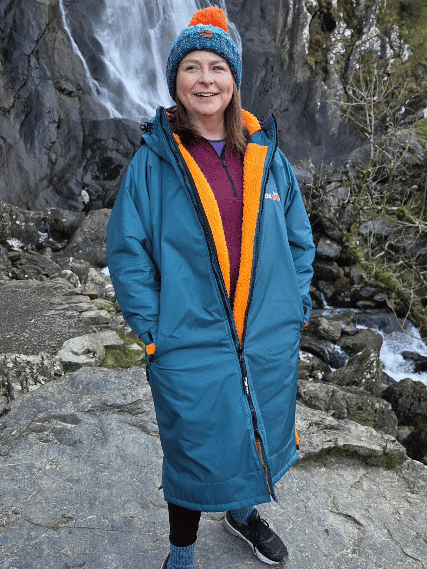 Steel Blue / Vibrant Orange Changing Robe