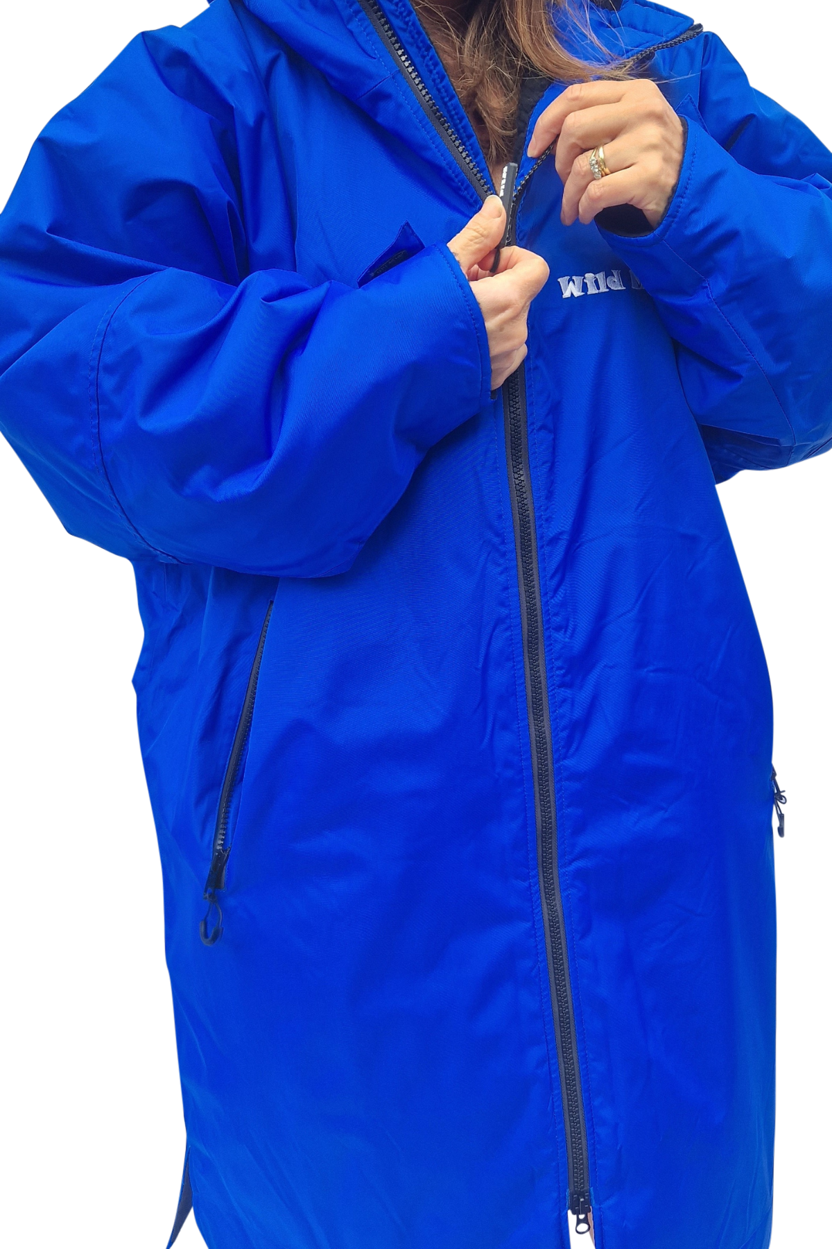 Sapphire Moose Eco - long sleeve changing robe -  electric blue/black