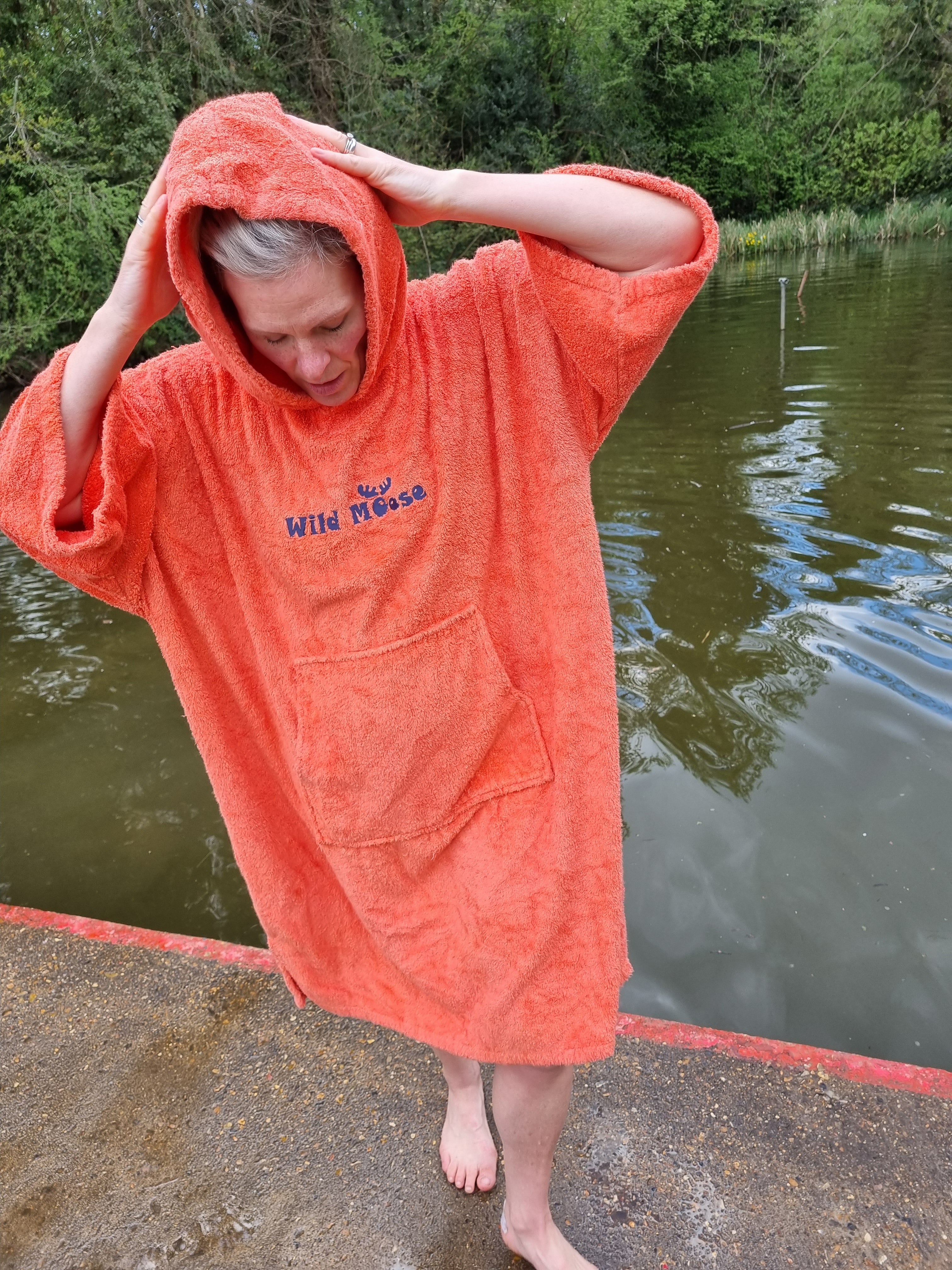 Silly Salmon bamboo cotton poncho towel Wild Moose