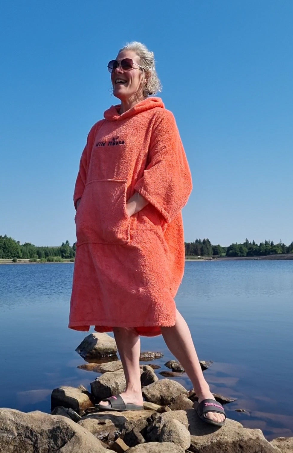 Silly Salmon - bamboo/cotton poncho towel